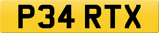 P34 RTX private number plate